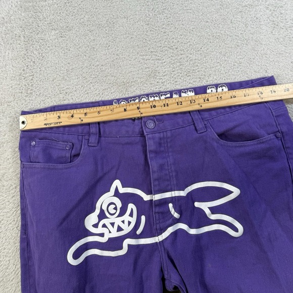 Billionaire Boys Ice Cream Jeans Mens 38x30 Purple Denim Running Dog Logo Y2K - Picture 4 of 8
